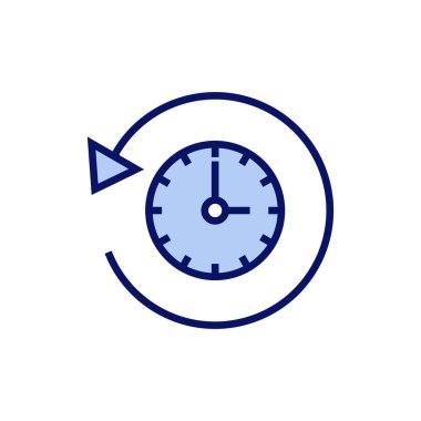 Tarih simgesi vektörü. Son olay geçmişi işareti ve simgesi