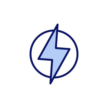 Şimşek simgesi vektörü. Elektrik işareti ve sembol. Güç simgesi. enerji işareti