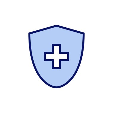 Sağlık sigortası ikonu vektörü. Sigorta sağlık belgesi ve sembolü
