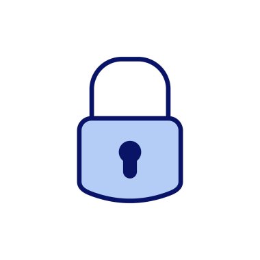 Simge vektörünü kilitle. Asma kilit işareti ve sembol. Şifreleme simgesi. Güvenlik sembolü