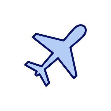 Düzlem simgesi vektörü. Uçak işareti ve sembol. Uçuş taşıma sembolü. Seyahat işareti. uçak.