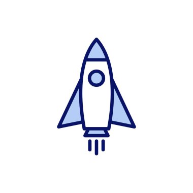 Roket ikon vektörü. Başlangıç işareti ve sembol. roket fırlatma simgesi