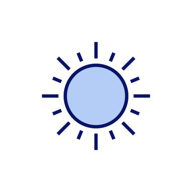 Güneş ikonu vektörü. Parlaklık işareti ve sembol