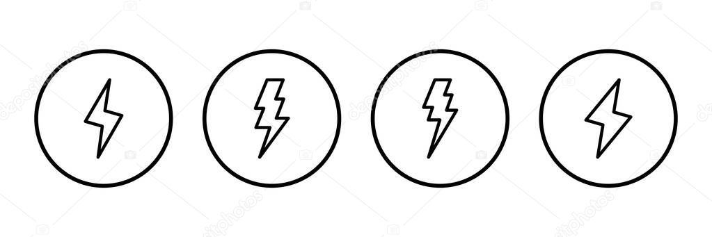 Lightning icon logo design. electric sign and symbol. power icon. energy sign