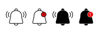 Çan simgesi vektörü. Web sitesi tasarımı için uyarı işareti ve sembol