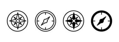 Pusula simgesi vektörü. ok pusula simgesi işareti ve sembolü