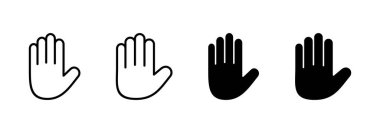 El simgesi vektörü. El işareti ve sembol. Avuç