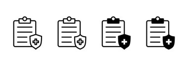 Tıbbi sigorta ikonu vektörü. Sağlık sigortası ve sembol