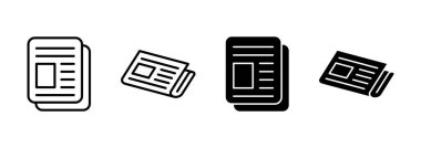 Gazete ikonu vektörü. Haber kağıdı işareti ve sembolize