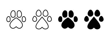 Pençe simgesi vektörü. Pençe izi ve sembol. köpek ya da kedi pençesi