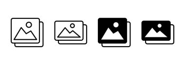 Resim simgesi vektörü. Fotoğraf galerisi işareti ve sembol. resim simgesi