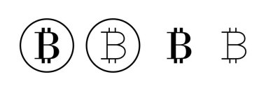 Bitcoin simge logosu tasarımı. Bitcoin işareti ve sembol. ödeme sembolü. şifreleme para birimi logosu