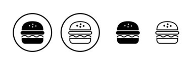 Burger ikon logo tasarımı. Hamburger ve sembol. hamburger