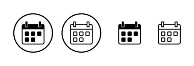 Takvim simgesi logo tasarımı. Takvim işareti ve sembol. Simge simgesini ayarla