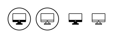 Bilgisayar simgesi logosu tasarımı. bilgisayar izleme işareti ve simgesi