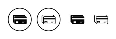 Kredi kartı simgesi logosu tasarımı. Kredi kartı ödeme imzası ve sembolü