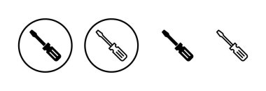 Tornavida simgesi logosu tasarımı. araç işareti ve sembol