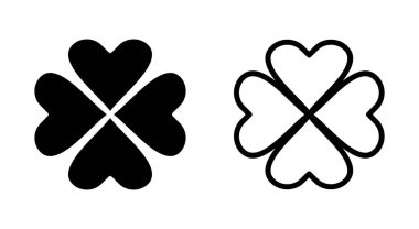 Uygulamalar ve web siteleri için Clover simgesi. Yonca işareti ve sembol. dört yapraklı yonca simgesi.