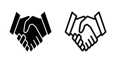 Uygulamalar ve web siteleri için el sıkışma simgesi. İş tokalaşma işareti ve sembol. iletişim anlaşması