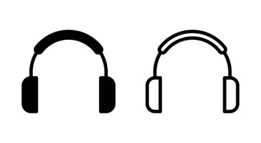 Uygulamalar ve web siteleri için kulaklık simgesi. İmza ve sembol.