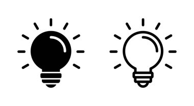 Uygulamalar ve web siteleri için lamba simgesi. Ampul işareti ve sembol. fikir sembolü.