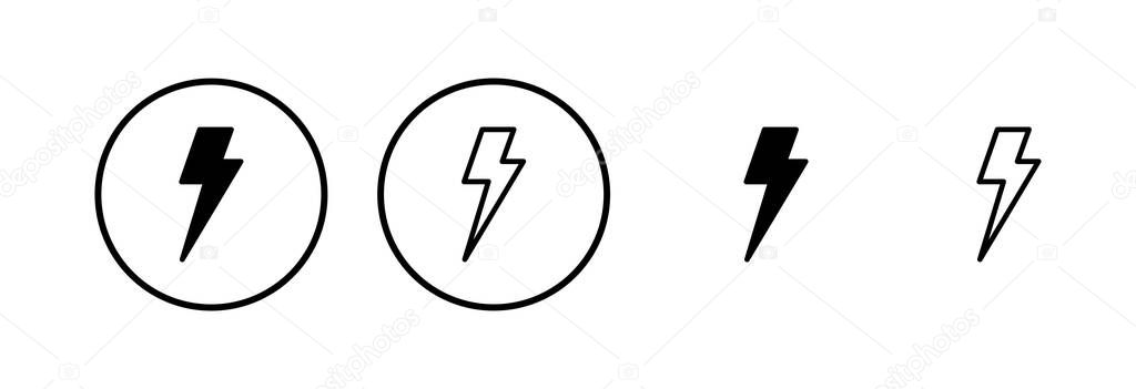 Lightning icon logo design. electric sign and symbol. power icon. energy sign