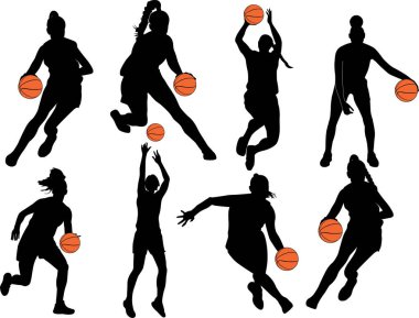 Kız Basketbol Oyuncuları, Basketbol Clipart, Basketball Cut Files