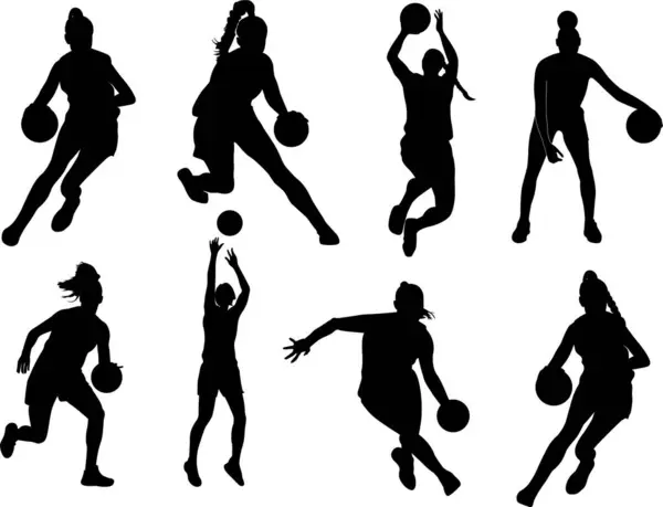 stock vector Girl Basketball Players, Basketball Clipart, Basketball Cut Files