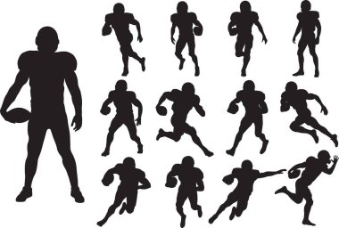 Football American Player, Football Silhouette, Football Cut Files