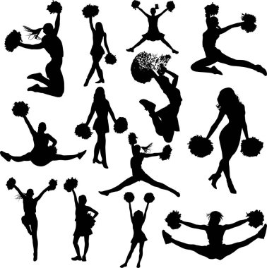 Amigo kız, ponpon kız, ponpon kız, ponpon kız vektör dosyaları.