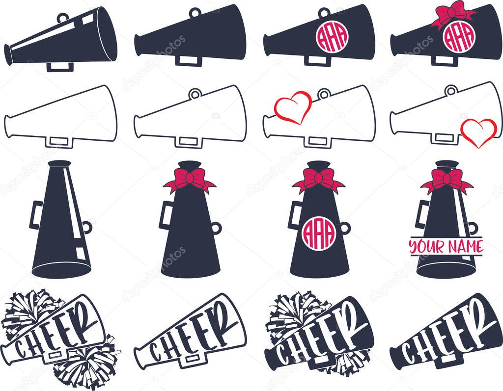 Cheer Pom Poms, Cheerleader, Cheerleading Vector Files