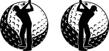 Golf Man Ball, Golf Ball Cut File, golfçü siluet dosyaları