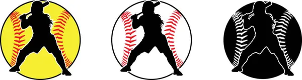 Stock vector Softball Silhouette, Softball Girl, Girl Baseball Player Clipart Files