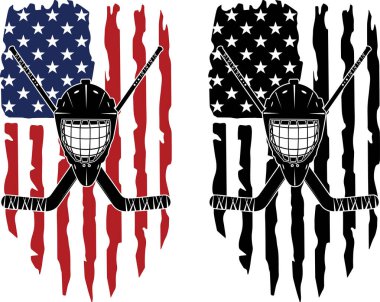 Amerikan Hokey Kalecisi Bayrağı, Buz Hokeyi, Kaleci Çıkartmaları Dosyaları Kesiyor