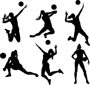 Voleybol Kız Oyuncusu, Spor Kızı Silueti, Voleybol Kesme Dosyaları