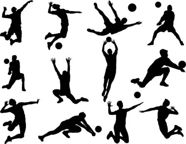 Erkek voleybol oyuncusu, Sport Boy Silueti, Voleybol Kesme Dosyaları