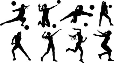 Kadın voleybol oyuncusu, Sport Girl silueti, Voleybol Clipart