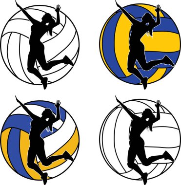 Voleybol Kız Oyuncusu, Voleybol Kesme Dosyaları, Spor Silueti