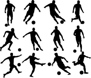 Futbolcu Erkek Oyuncu, Futbolcu Vektörü, Futbol Topu, Spor Silueti