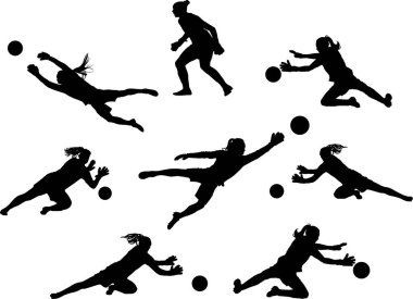 Kadın Kaleci Futbol, Futbol Topu, Spor Silueti