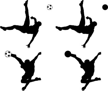 Futbolcu Volley, Futbol Topu, Spor Silueti