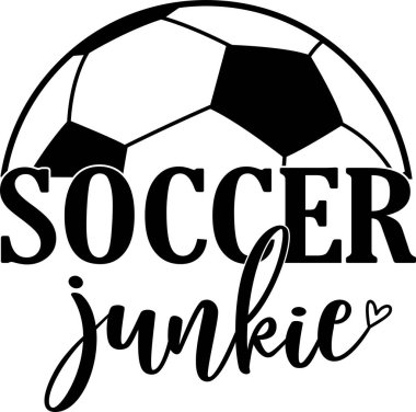 Futbol bağımlısı, futbol topu, spor silueti.