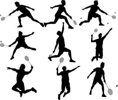 Erkek Badminton Oyuncusu, Badminton Silueti, Badminton Clipart