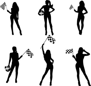 Yarış Bayrağı, Yarış Arabası, Formula 1 Arabası, Bayrak Kızı, Motorsport