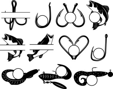 Balıkçılık Monogramı, Bas Balıkçılığı Bölünme Adı, Balık Yemi Monogramı, Balık Kancaları