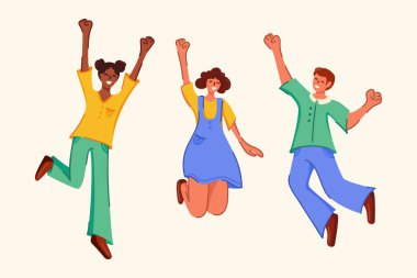 Mutlu yıllar, insanların resimlerini kutluyoruz. Erkekler ve kadınlar kutlama ya da törenle zıplamaktan mutlu olurlar..