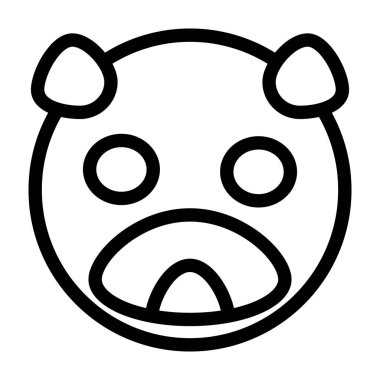 Ayı suratlı, emoji ifadeli ve ağzını aç.