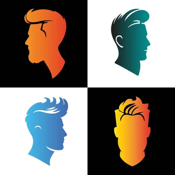 stock vector  Elegant Hairstyles for Modern Men.