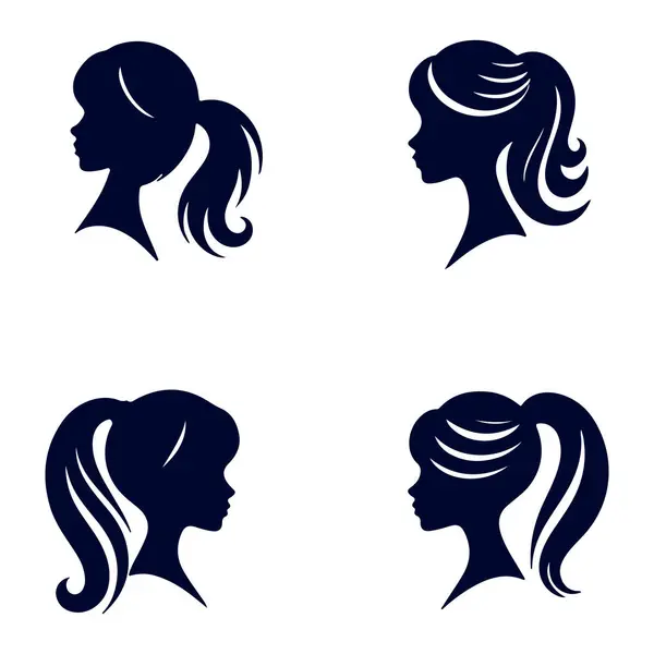 stock vector Elegant hairstyle frames her face.