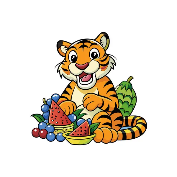 stock vector A Tiger Powerful majestic solitary striped predator.